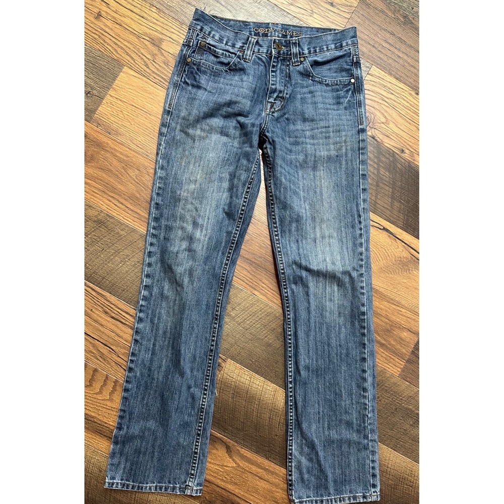 Cody James Mens Straight Leg Western Denim Jeans Blue Medium Wash 30x32
